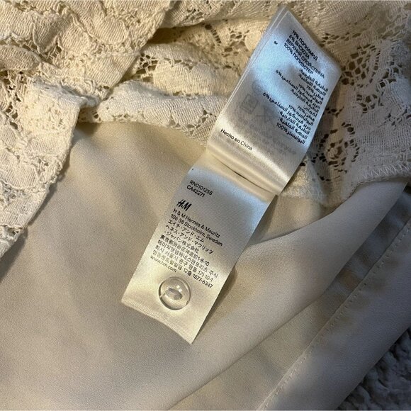 Divided by H&M Off White Floral Lace Sheer Top - Picture 5 of 6